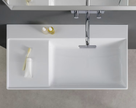 Раковина для ванної Geberit ONE 90х48 полиця ліворуч сантехнічний фарфор KeraTect білий 505.044.00.1