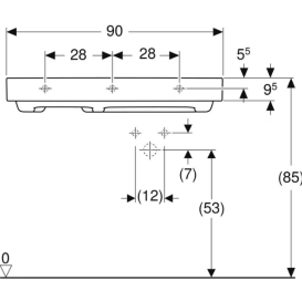 Раковина для ванної Geberit ONE 90х48 полиця ліворуч сантехнічний фарфор KeraTect білий 505.044.00.1