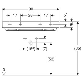 Раковина для ванної Geberit ONE 90х48 сантехнічна порцеляна KeraTect біла 505.037.00.1