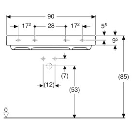 Раковина для ванной Geberit ONE 90х48 сантехнический фарфор KeraTect белый 505.038.00.1