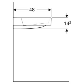 Раковина для ванной Geberit ONE 90х48 сантехнический фарфор KeraTect белый 505.038.00.1