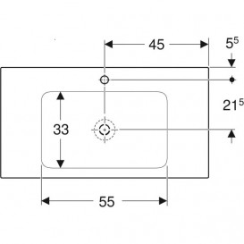 Раковина для ванной Geberit One 90x48 см с отверстием под смеситель санкерамика белый 505.010.01.3