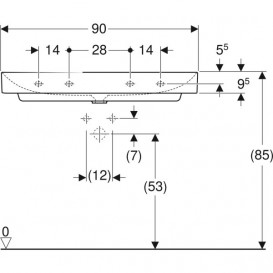 Раковина для ванной Geberit One 90x48 см с отверстием под смеситель санкерамика белый 505.020.01.3