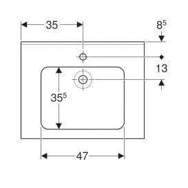 Раковина для ванной Geberit Publica для людей с ограниченными возможностями Varicor альпийский белый 402070016