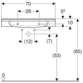 Раковина для ванной Geberit Publica для людей с ограниченными возможностями Varicor альпийский белый 402070016