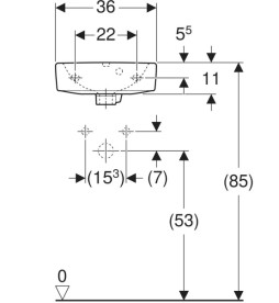 Раковина для ванної Geberit Selnova 36х29 см сантехнічна порцеляна білий 500.320.01.7