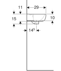 Раковина для ванної Geberit Selnova 36х29 см сантехнічна порцеляна білий 500.320.01.7