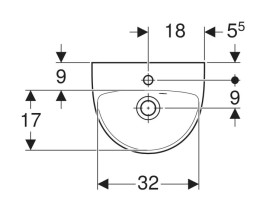Раковина для ванної Geberit Selnova 36х29 см сантехнічна порцеляна білий 500.320.01.7