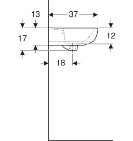 Раковина для ванной Geberit Selnova 45х37 см сантехнический фарфор белый 500.324.01.7