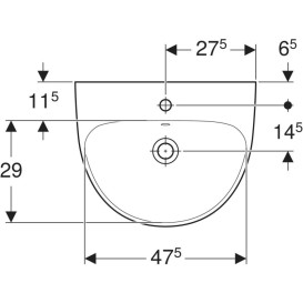 Раковина для ванной Geberit Selnova 55х47,5 см сантехнический фарфор белый 500.315.01.7
