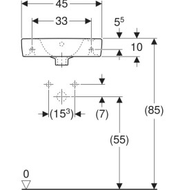 Раковина для ванної Geberit Selnova Compact 45х25 см отвір праворуч сантехнічний фарфор білий 500.318.01.5