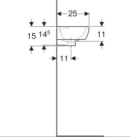 Раковина для ванної Geberit Selnova Compact 45х25 см отвір праворуч сантехнічний фарфор білий 500.318.01.5