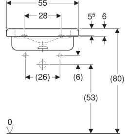 Раковина для ванної Geberit Selnova Comfort Square 55х52,5 см сантехнічна порцеляна білий 500.786.00.7