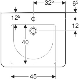 Раковина для ванной Geberit Selnova Comfort Square 65х55 см сантехнический фарфор белый 500.788.01.7
