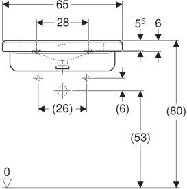 Раковина для ванной Geberit Selnova Comfort Square 65х55 см сантехнический фарфор белый 500.788.01.7