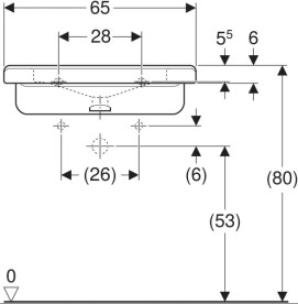Раковина для ванной Geberit Selnova Comfort Square 65х55 см сантехнический фарфор белый 500.790.01.7