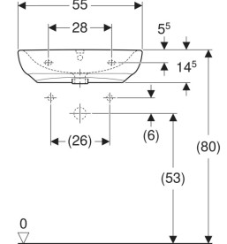 Раковина для ванної Geberit Selnova Comfort 55х55 см сантехнічна порцеляна білий 501.461.00.7