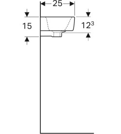 Раковина для ванної Geberit Selnova Compact 50х25 см отвір зліва сантехнічний фарфор білий 501.506.00.7