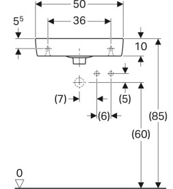 Раковина для ванної Geberit Selnova Compact 50х25 см отвір праворуч сантехнічний фарфор білий 501.507.00.7