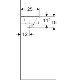 Раковина для ванної Geberit Selnova Compact 50х25 см отвір праворуч сантехнічний фарфор білий 501.507.00.7