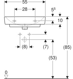 Раковина для ванної Geberit Selnova Compact 55х37 см сантехнічна порцеляна білий 501.509.00.7