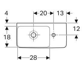 Раковина для ванної Geberit Selnova Compact 50х25 см отвір праворуч сантехнічний фарфор білий 501.513.00.7