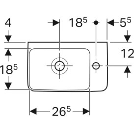 Раковина для ванной Geberit Selnova Compact 40х25 см отверстие справа сантехнический фарфор белый 501.517.00.7