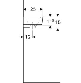 Раковина для ванной Geberit Selnova Compact 40х25 см отверстие справа сантехнический фарфор белый 501.517.00.7
