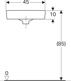 Раковина для ванної Geberit Selnova Compact кутова 45х39,5 см сантехнічна порцеляна білий 501.519.00.7