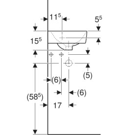 Раковина для ванної Geberit Selnova Compact кутова 45х39,5 см сантехнічна порцеляна білий 501.519.00.7