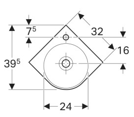 Раковина для ванної Geberit Selnova Compact кутова 45х39,5 см сантехнічна порцеляна білий 501.519.00.7
