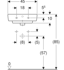 Раковина для ванної Geberit Selnova Compact 45х34 см сантехнічна порцеляна білий 501.561.00.7