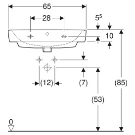 Раковина для ванної Geberit Selnova Compact 65х40 см сантехнічний фарфор білий 501.890.00.7
