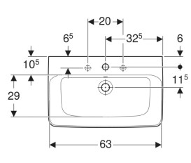 Раковина для ванної Geberit Selnova Compact 65х40 см сантехнічний фарфор білий 501.890.00.7