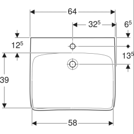 Раковина для ванної Geberit Selnova Comfort 65х55 см сантехнічна порцеляна біла 500.188.01.7