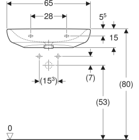 Раковина для ванної Geberit Selnova Comfort 65х55 см сантехнічна порцеляна біла 500.188.01.7