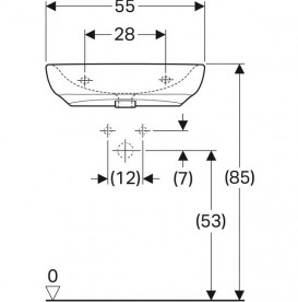 Раковина для ванної Geberit Selnova Comfort 55x55 см фарфор білий 500.187.01.1