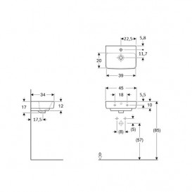 Раковина для ванной Geberit Selnova Compact 45x34 см фарфор белый 501.548.00.1