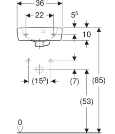 Раковина для ванної Geberit Selnova Square 36х28 см сантехнічна порцеляна білий 500.316.01.7