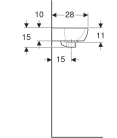 Раковина для ванної Geberit Selnova Square 36х28 см сантехнічна порцеляна білий 500.316.01.7