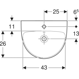 Раковина для ванної Geberit Selnova Square 50х41 см сантехнічна порцеляна біла 500.295.01.7