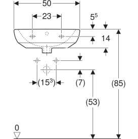 Раковина для ванної Geberit Selnova Square 50х41 см сантехнічна порцеляна біла 500.295.01.7