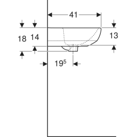 Раковина для ванної Geberit Selnova Square 50х41 см сантехнічна порцеляна біла 500.295.01.7