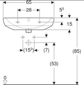 Раковина для ванної Geberit Selnova Square 65х50 см сантехнічна порцеляна біла 500.297.01.7