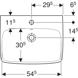 Раковина для ванной Geberit Selnova Square 60х46 см сантехнический фарфор белый 500.300.01.7