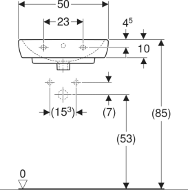 Раковина для ванної Geberit Selnova Square 50х42 см сантехнічна порцеляна біла 500.301.01.7