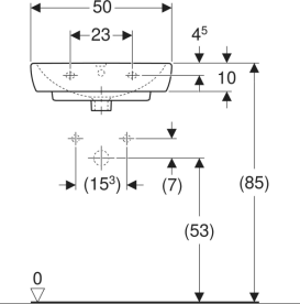 Раковина для ванной Geberit Selnova Square 50х42 см сантехнический фарфор белый 500.310.01.7