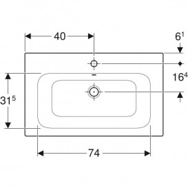Раковина для ванной Geberit Selnova Square 80х48 см фарфор белый 500.995.00.1