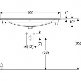 Раковина для ванної Geberit Selnova Square 100х48 см фарфор білий 500.997.00.1