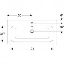 Раковина для ванної Geberit Selnova Square 100х48 см фарфор білий 500.997.00.1